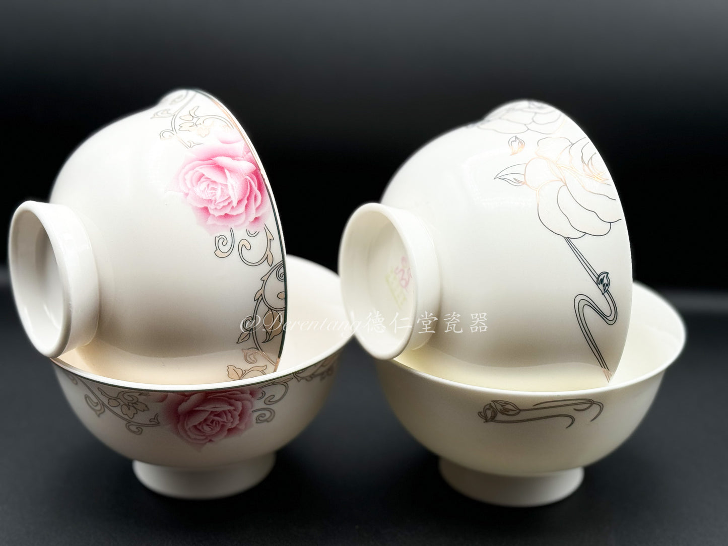 Rose Petal Pedestal Bowl 玫瑰花边高脚碗