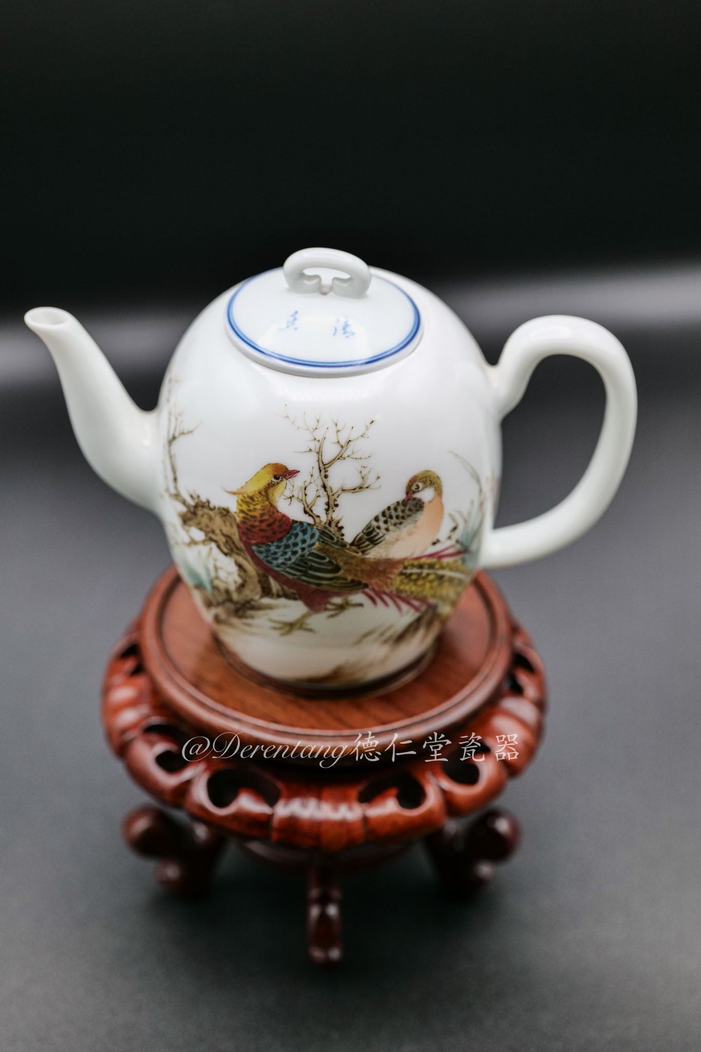 Imitate Egg-shell thin porcelain hand-painted teacup 薄胎手绘茶杯美人尖 : 锦上添花