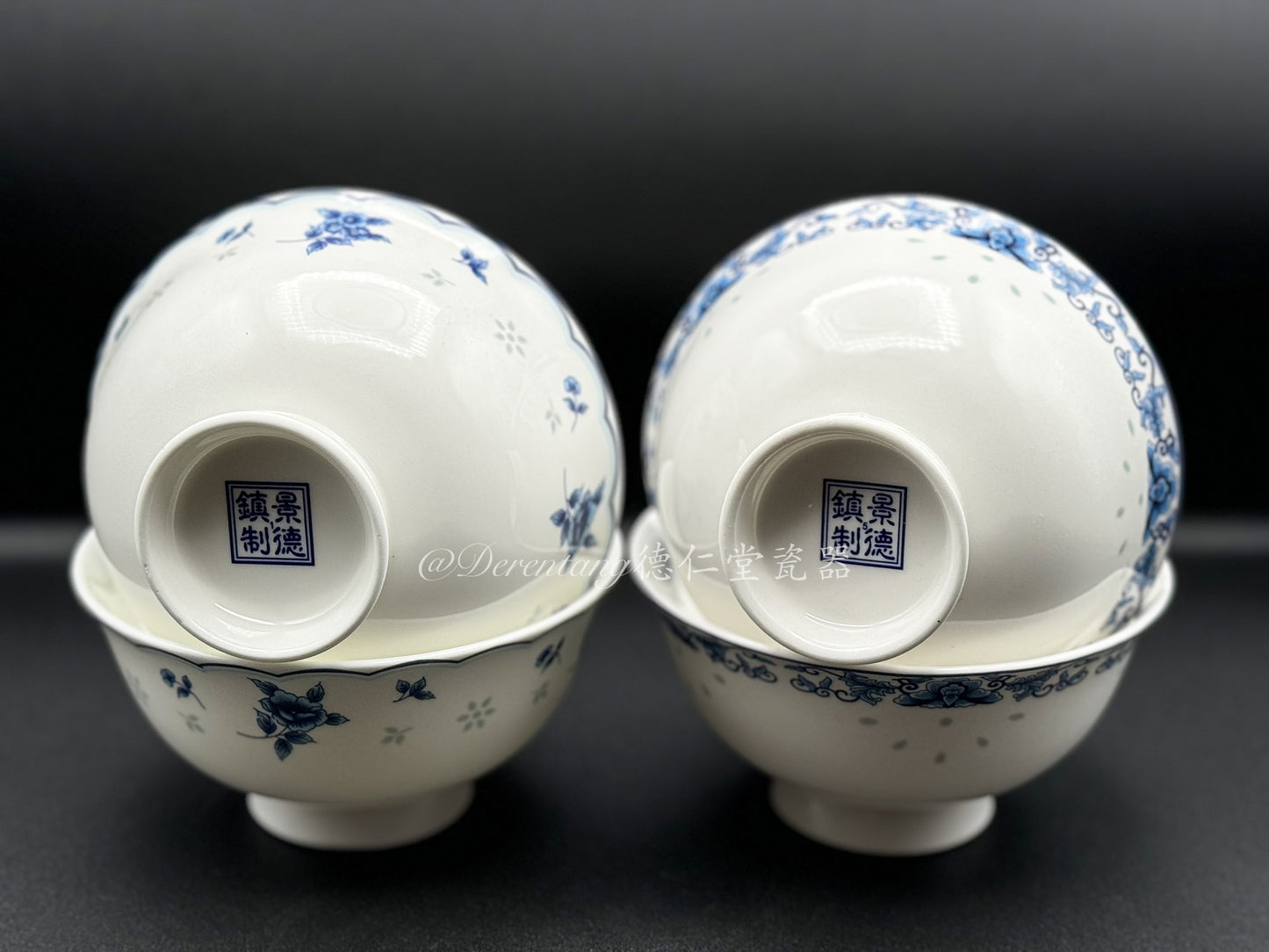 Blue and White Rimmed Pedestal Bowl 青花高脚碗