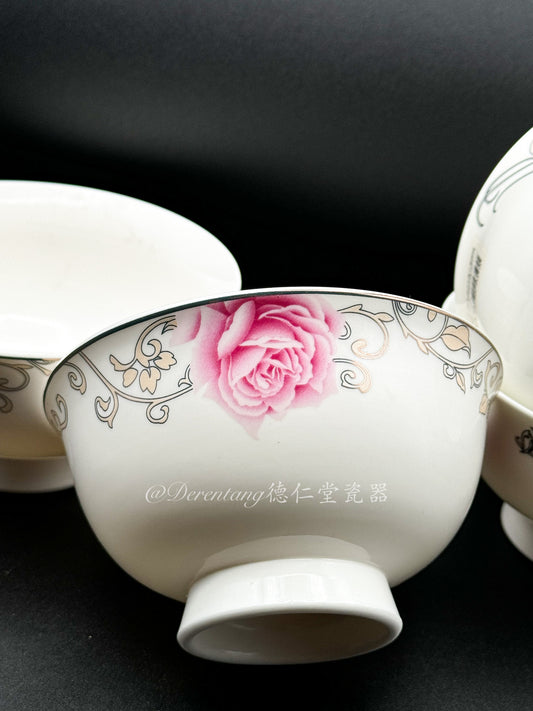 Rose Petal Pedestal Bowl 玫瑰花边高脚碗