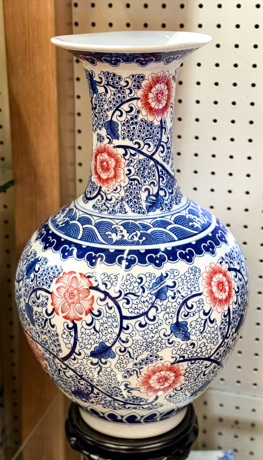 Fakou Blue and White Underglaze Red Heavenly Globe Vase 法口青花釉里红天球瓶