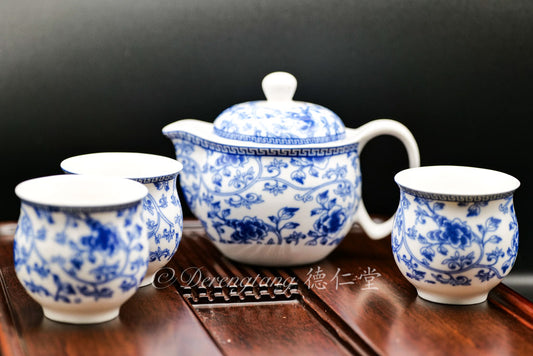 Blue and White Porcelain Tea Set 青花瓷茶具组