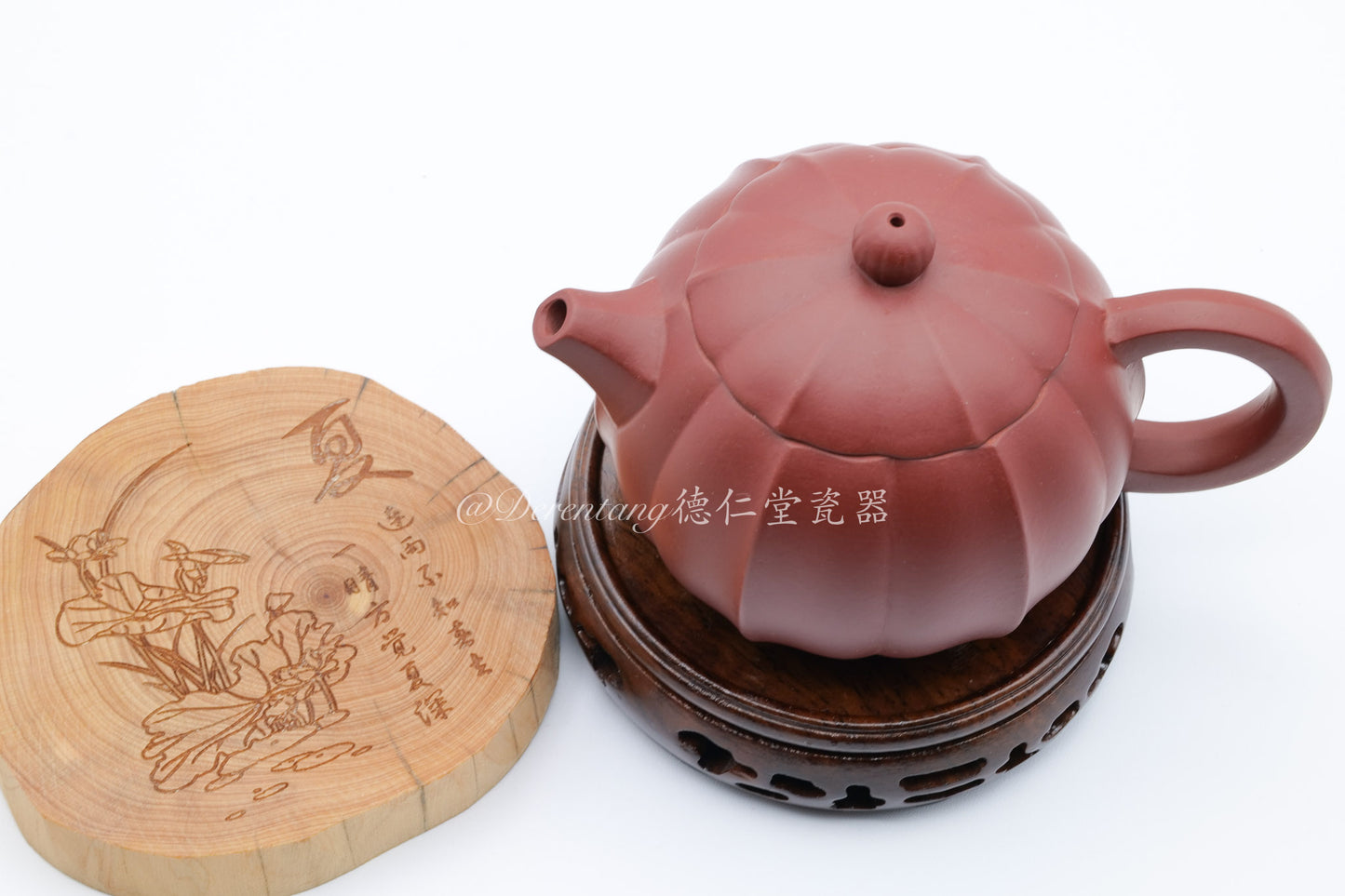 Ribbed Shi Piao Purple Clay Teapot&nbsp 筋纹石瓢紫砂壶